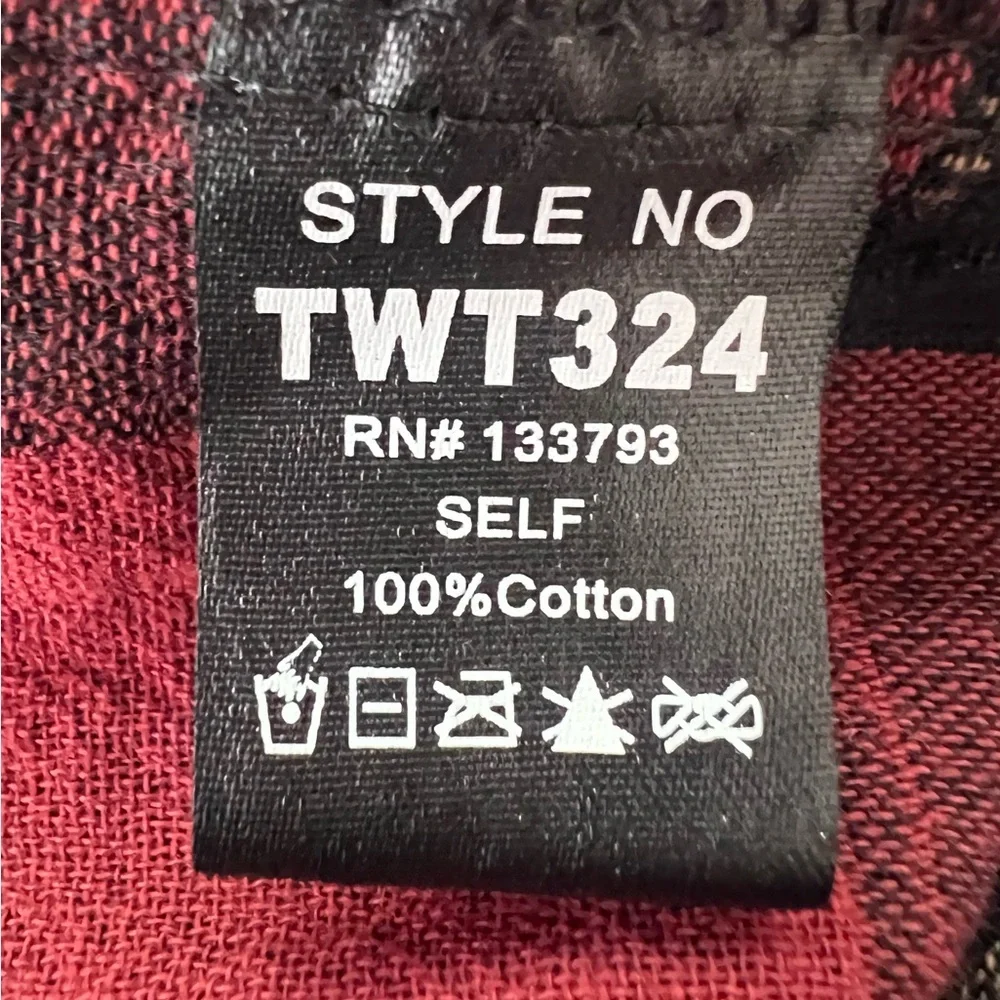 POL Red and Black Plaid Oversize Blazer Lightweight Double Breasted Long Jacket - Picture 12 of 17